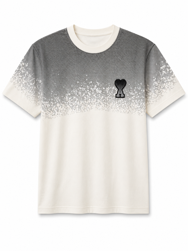 Мъжка тениска Ami Paris Heart Logo – White/Grey