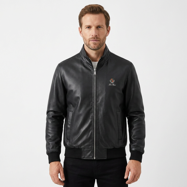 Мъжко кожено яке Loro Piana – черно