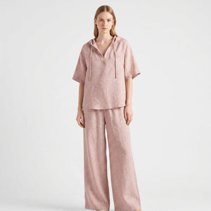 Дамски  луксозен комплект Prada Linen Blend Lounge Set – Blush Pink