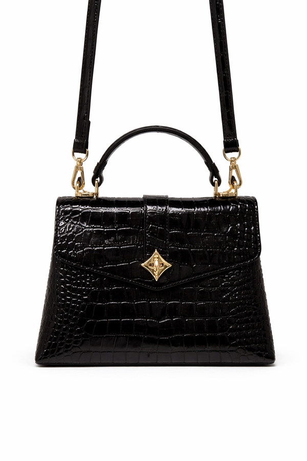 Дамска чанта Louis Vuitton – Croco Effect Top Handle Bag Black
