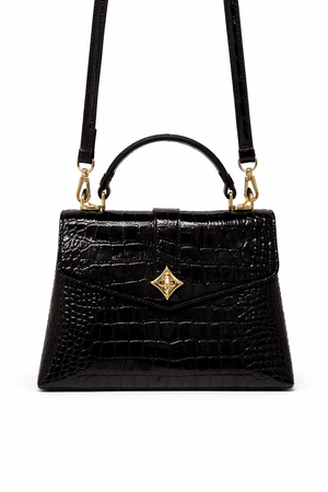 Дамска чанта Louis Vuitton – Croco Effect Top Handle Bag Black