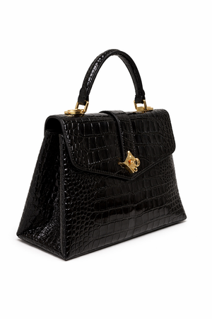 Дамска чанта Louis Vuitton – Croco Effect Top Handle Bag Black