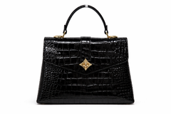 Дамска чанта Louis Vuitton – Croco Effect Top Handle Bag Black