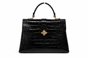 Дамска чанта Louis Vuitton – Croco Effect Top Handle Bag Black