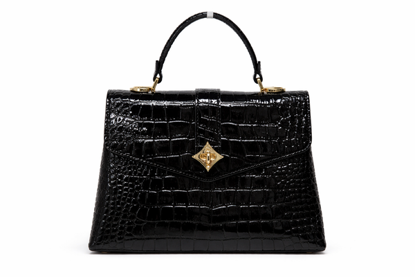 Дамска чанта Louis Vuitton – Croco Effect Top Handle Bag Black