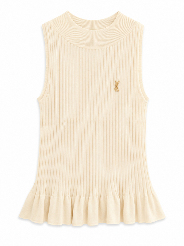 Дамски топ Saint Laurent Ribbed Knit Top