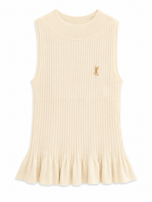Дамски топ Saint Laurent Ribbed Knit Top