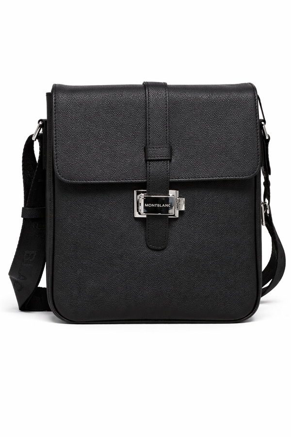 Мъжка кожена чанта Montblanc – Men’s Black Leather Crossbody Bag