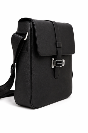 Мъжка кожена чанта Montblanc – Men’s Black Leather Crossbody Bag