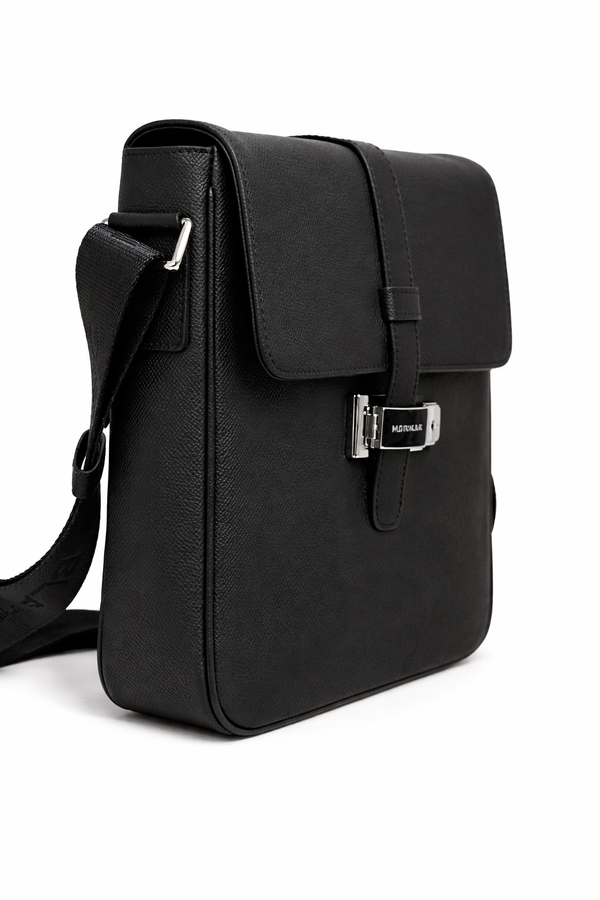 Мъжка кожена чанта Montblanc – Men’s Black Leather Crossbody Bag