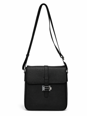 Мъжка кожена чанта Montblanc – Men’s Black Leather Crossbody Bag