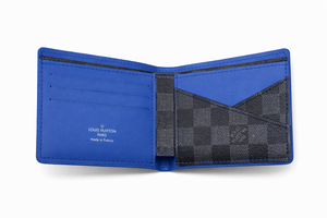 Мъжки  портфейл Louis Vuitton – Damier Graphite Wallet с blue edge