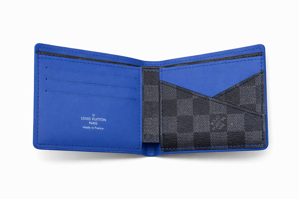Мъжки  портфейл Louis Vuitton – Damier Graphite Wallet с blue edge