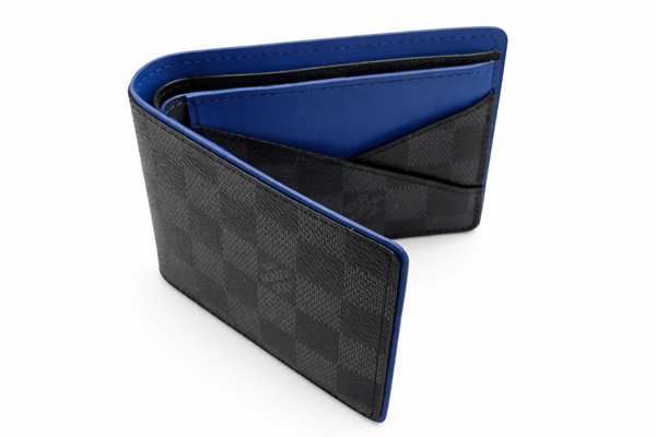 Мъжки  портфейл Louis Vuitton – Damier Graphite Wallet с blue edge