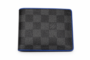 Мъжки  портфейл Louis Vuitton – Damier Graphite Wallet с blue edge