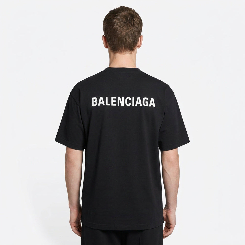 Мъжка Oversize тениска Balenciaga Logo – Black