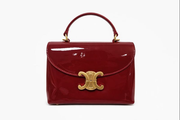 Дамска чанта CELINE – лакирана кожа в бордо