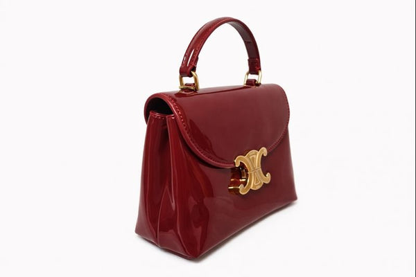Дамска чанта CELINE – лакирана кожа в бордо