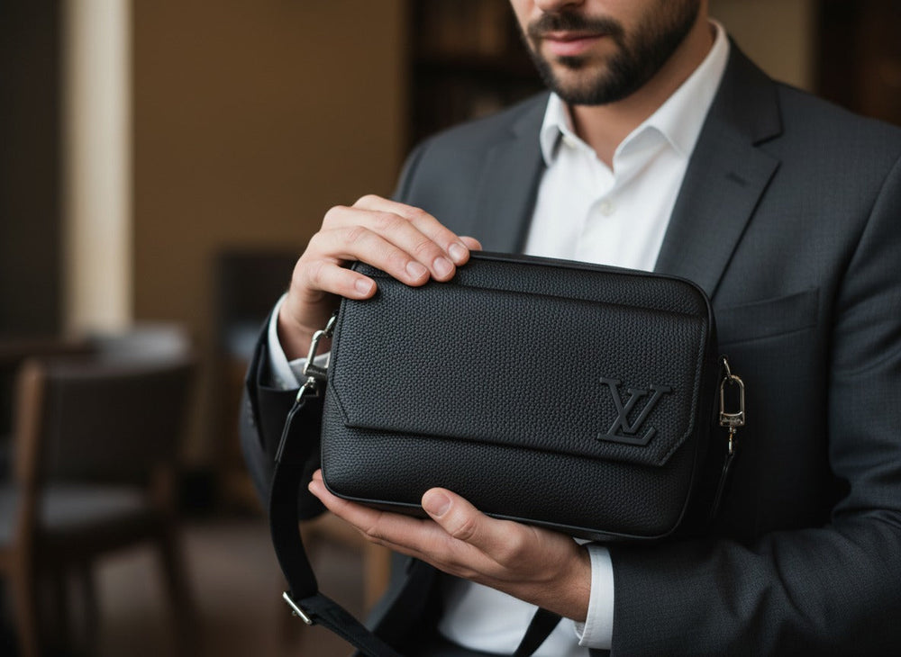Мъжка чанта Louis Vuitton  от естествена кожа